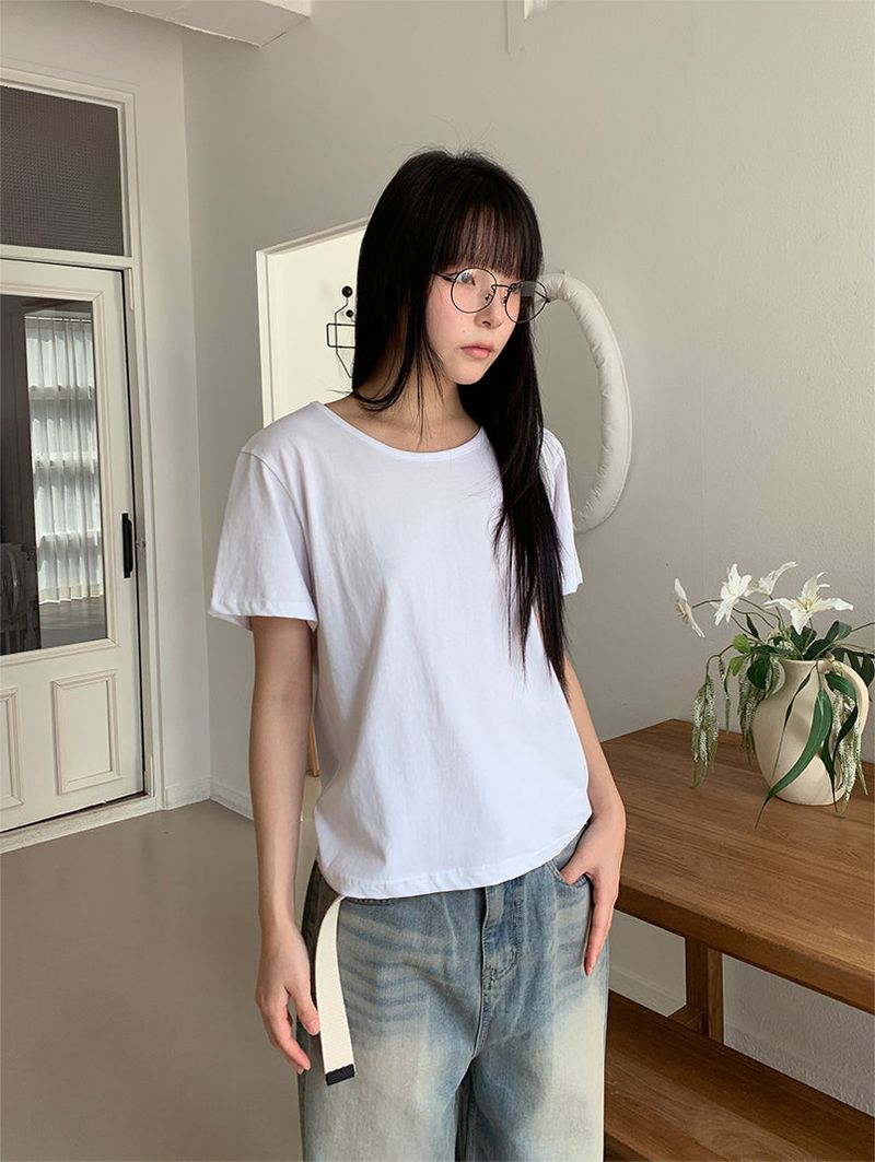 SILKET U-NECK TEE (3C)