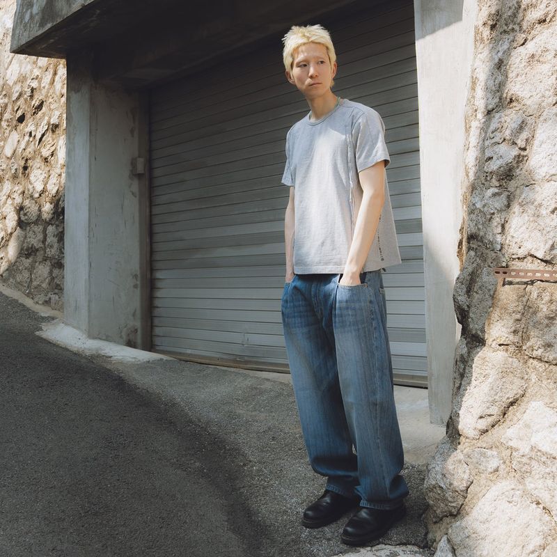 Fiddlehead half T-shirts / Melange gray