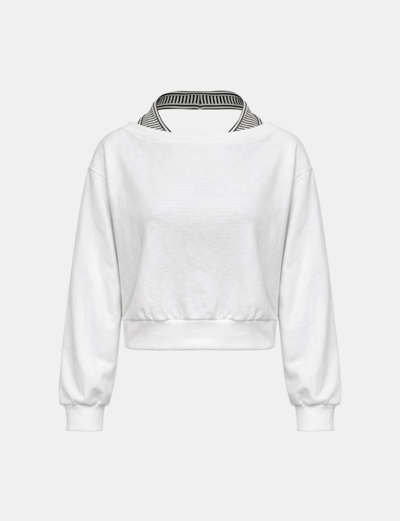 Serin Stripe Sleeveless Sweatshirt