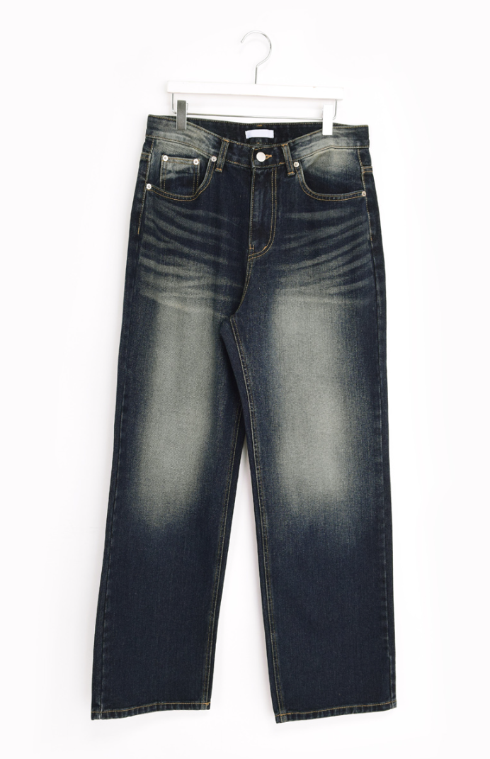 (UNISEX)fall blue denim pants
