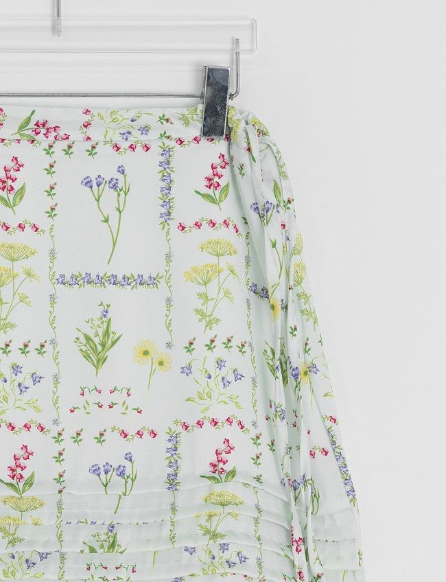 Hashita Flower Chiffon Mini Skirt