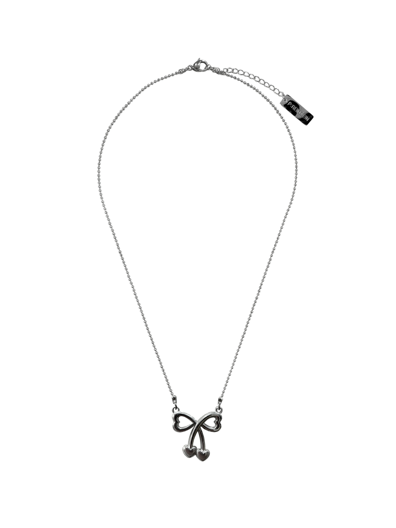 Ball chain] cherry ribbon necklace