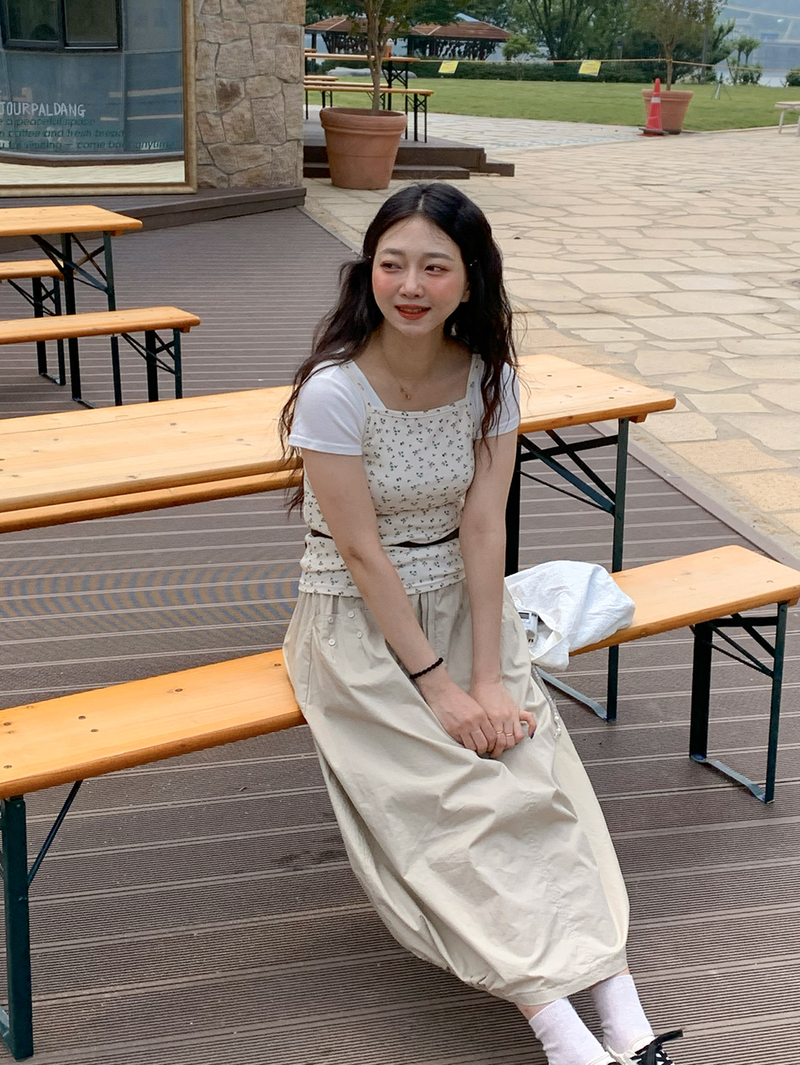 pumpkin balloon pocket long skirt