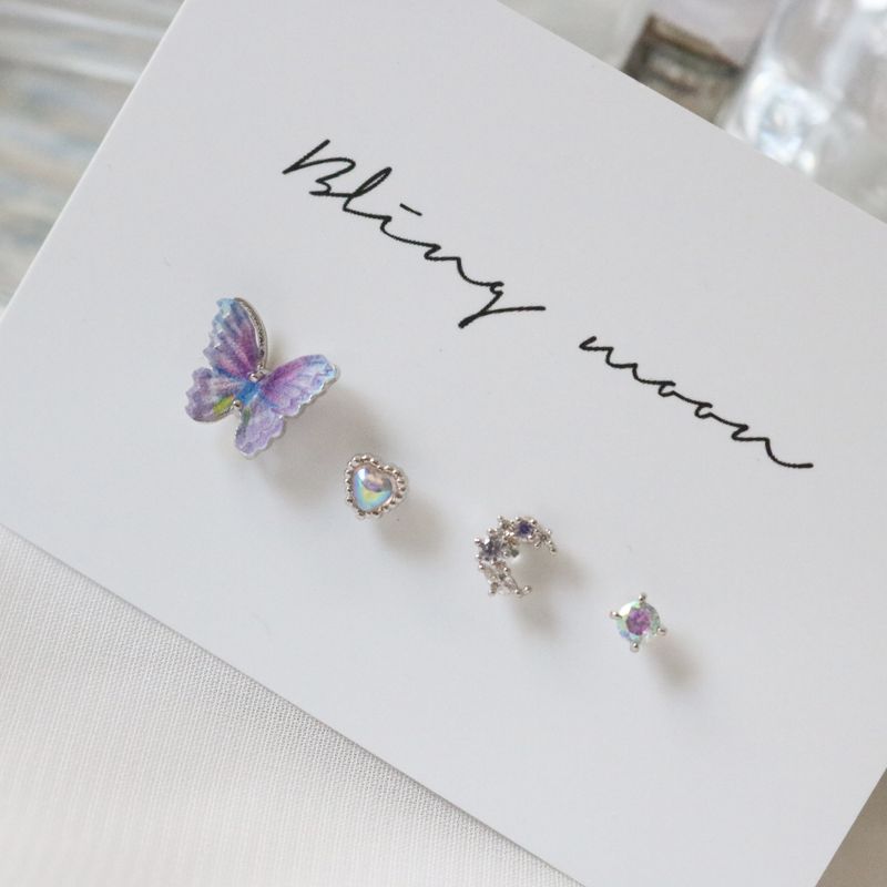 [4 set] Lucid Purple Butterfly Piercing Set