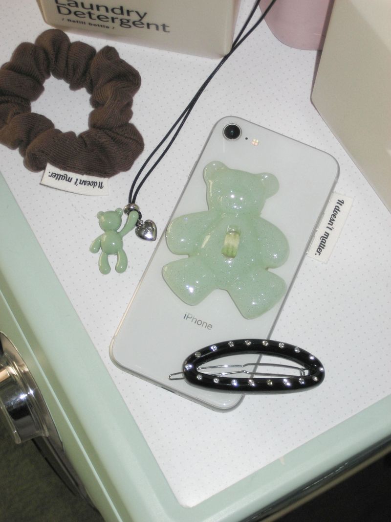 [Formica] *Glitter* Minty Bear button tok, Basic