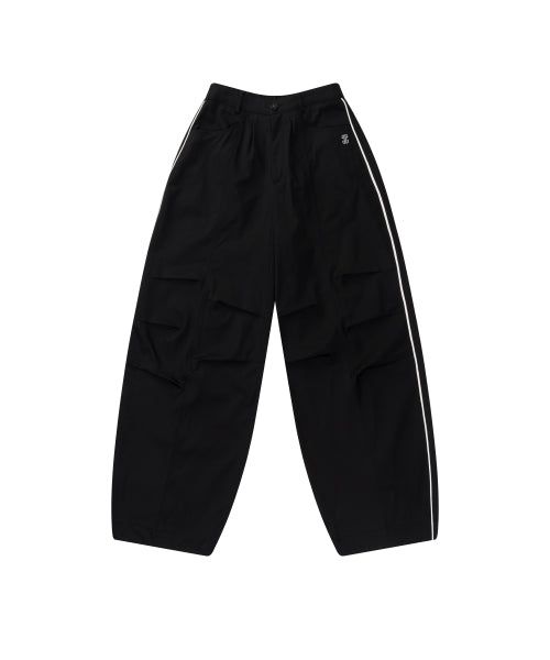 Piping Pin-Tuck Pants (Black)
