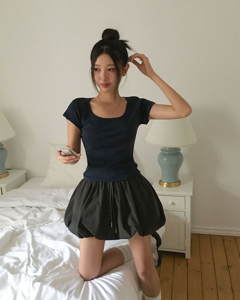 [MADE/3color] Dive, pumpkin fluffy miniskirt