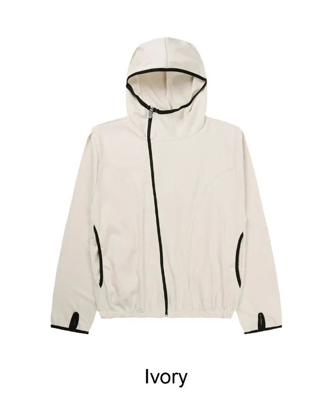 Eto Waffle Color Matching Hood Zip-Up