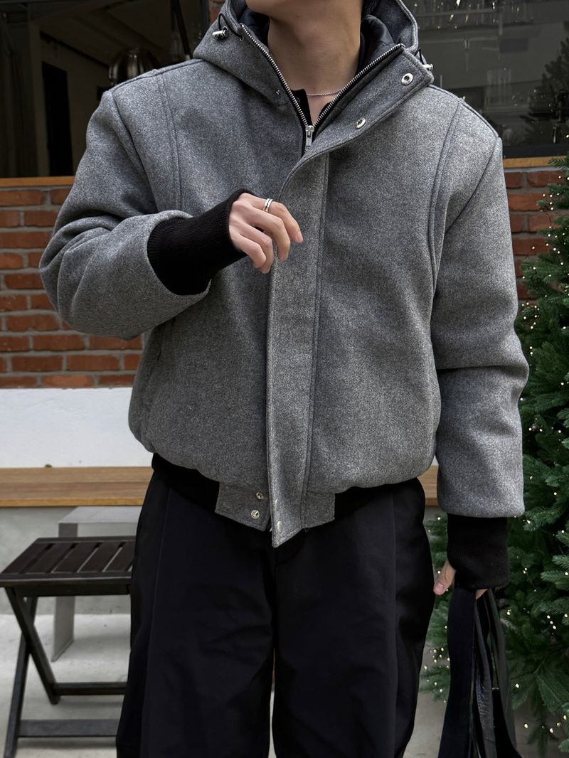 Haron woolfaka hooded padded jacket