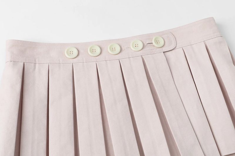 Button wrap skirt - pink