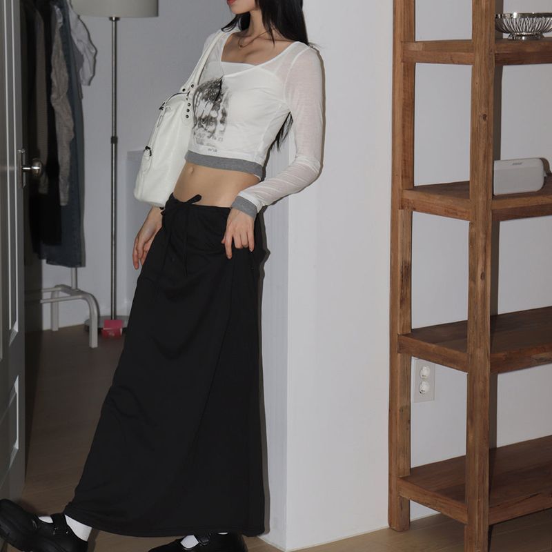 Bondis Strap Cotton Long Skirt