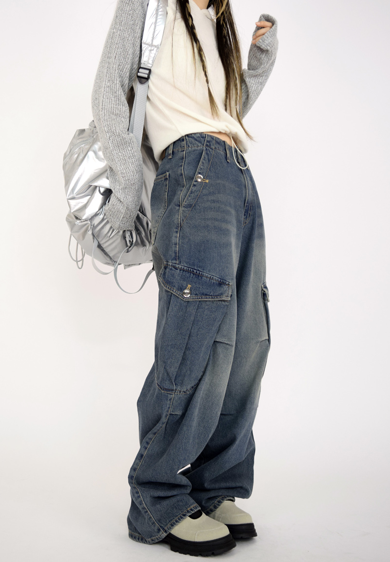 bel cargo denim pants(2color)