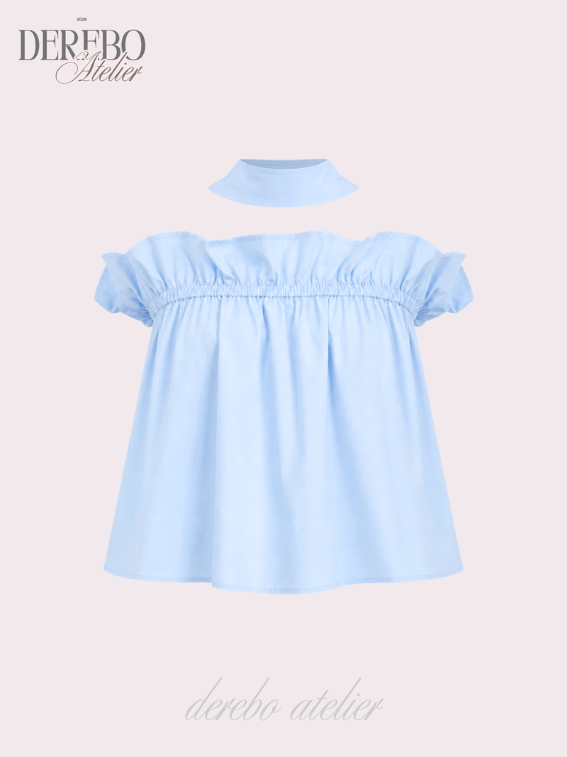 neck halter frill sleeveless top blouse