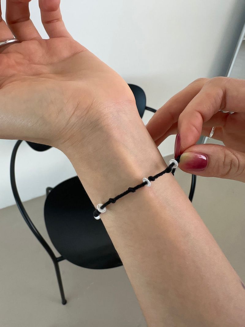 [925silver/Hand made] Flat silver woven bracelet