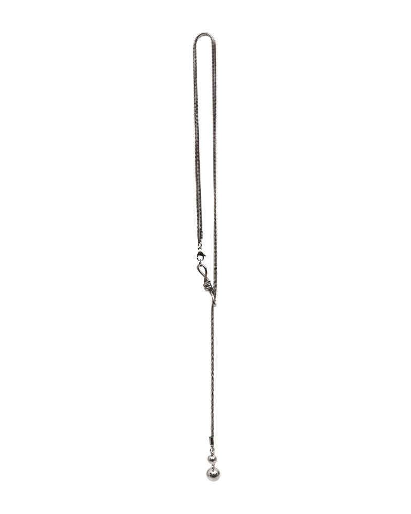 LOOF TIE NECKLACE SILVER