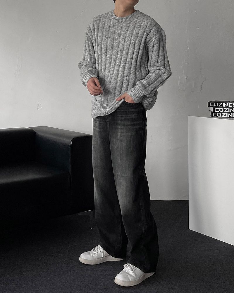MG Wool Blend Damage Knitwear (4 colors)