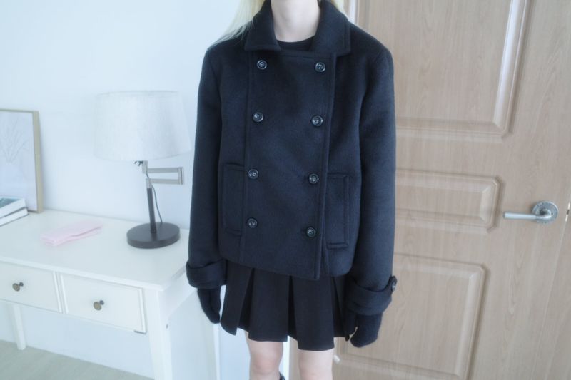 Powder double short coat (2color)
