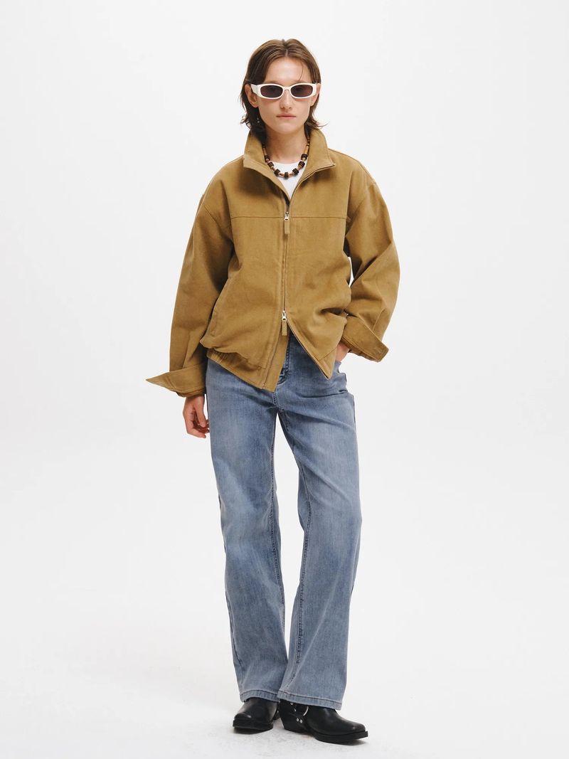 VINTAGE WASHED COTTON BLOUSON JUMPER