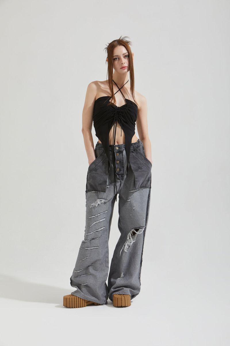 OUT FLAGE PANTS-BK