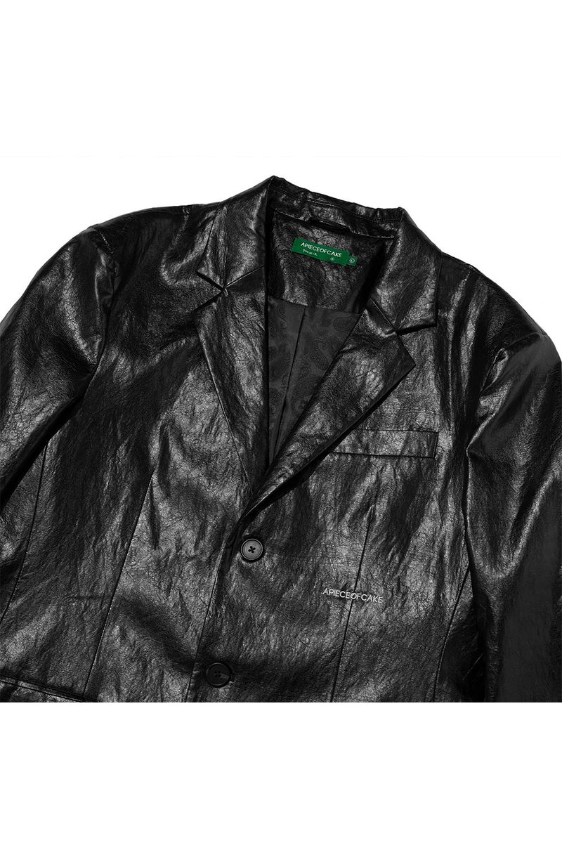 FLIP Crack Leather Blazer_Black