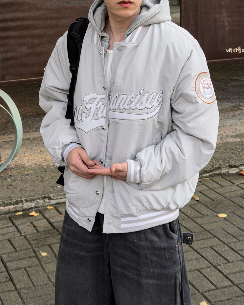 Sanver Lettering Varsity Padding Jumper