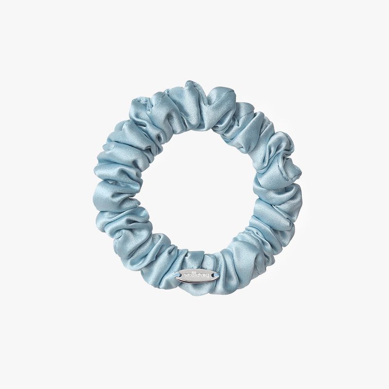 mellotory(メロートリー)の「MINI SHIRRING SATIN SCRUNCHIE (SKY BLUE)(Hair Accessories)」