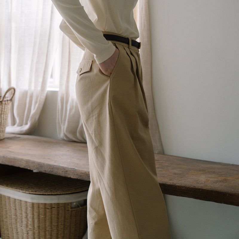 Two turk Cotton Pants - Beige