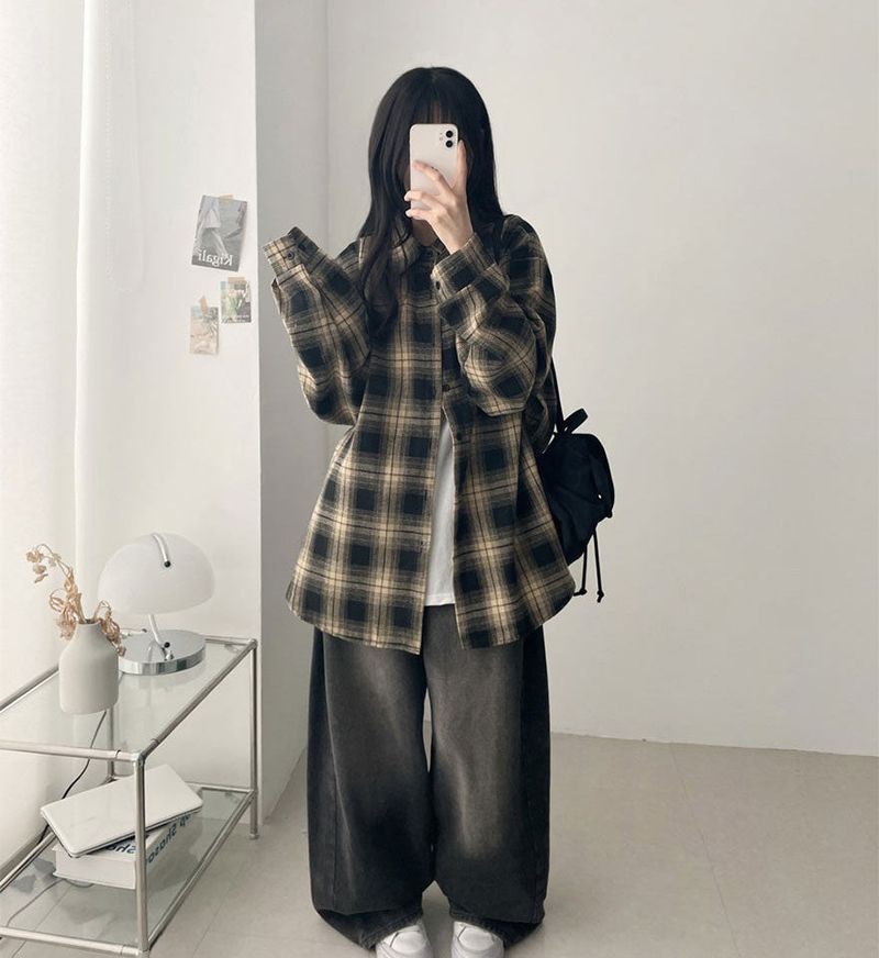 Lue Loose Fit Checkered Shirt