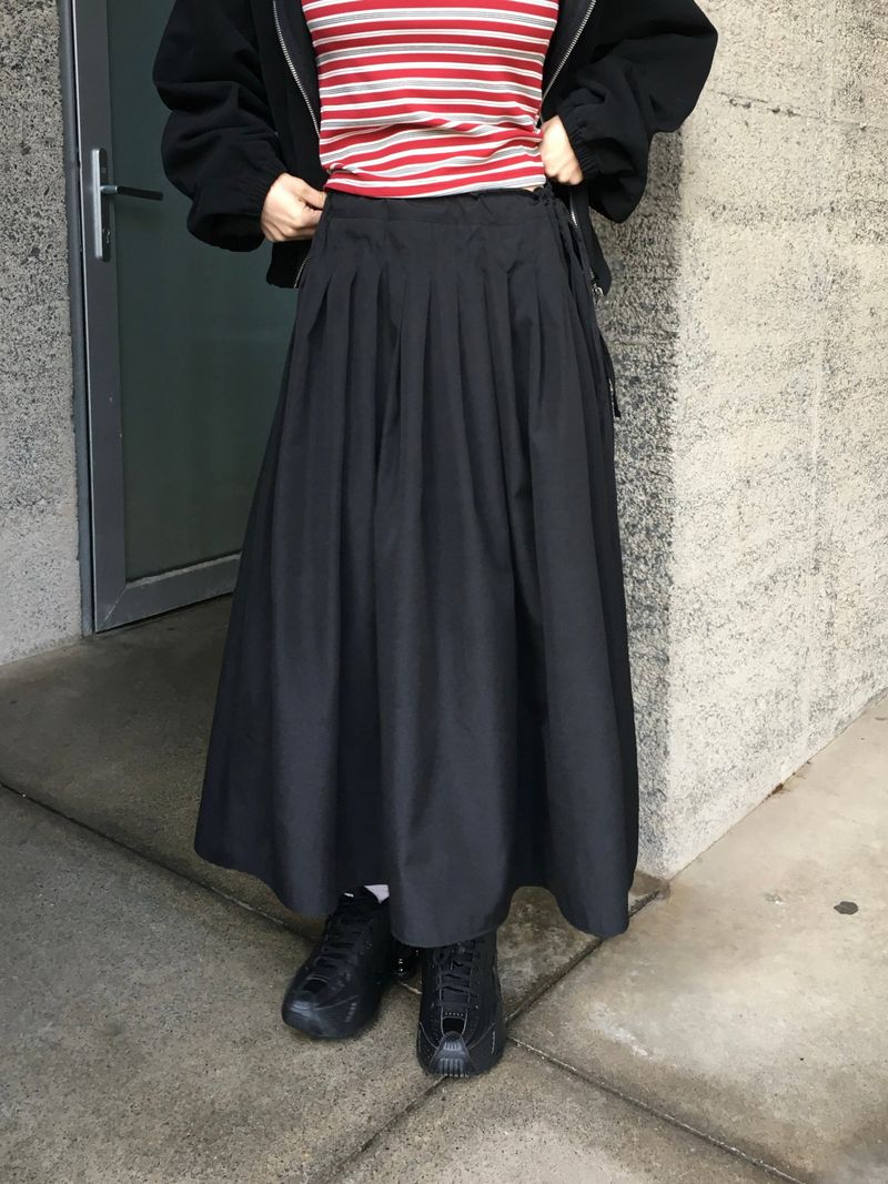 Posyu Pintuck Pleated Long Skirt (2c)