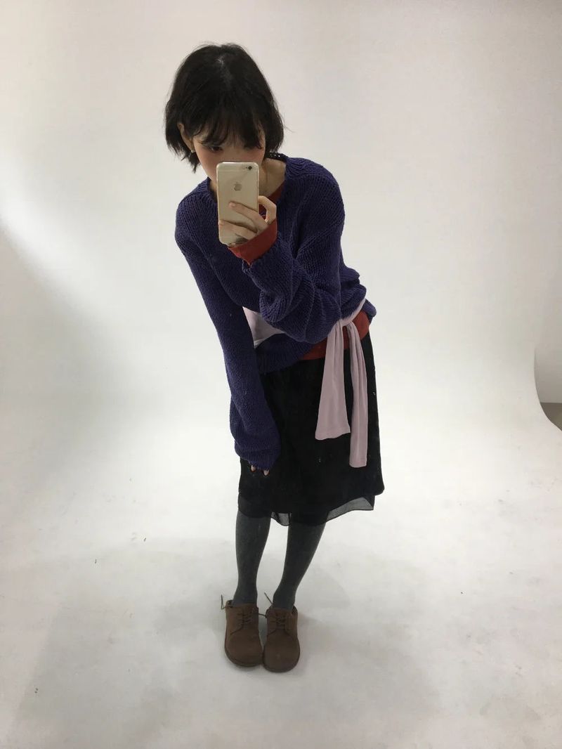 Rolled Neck Russly Knit (4color)