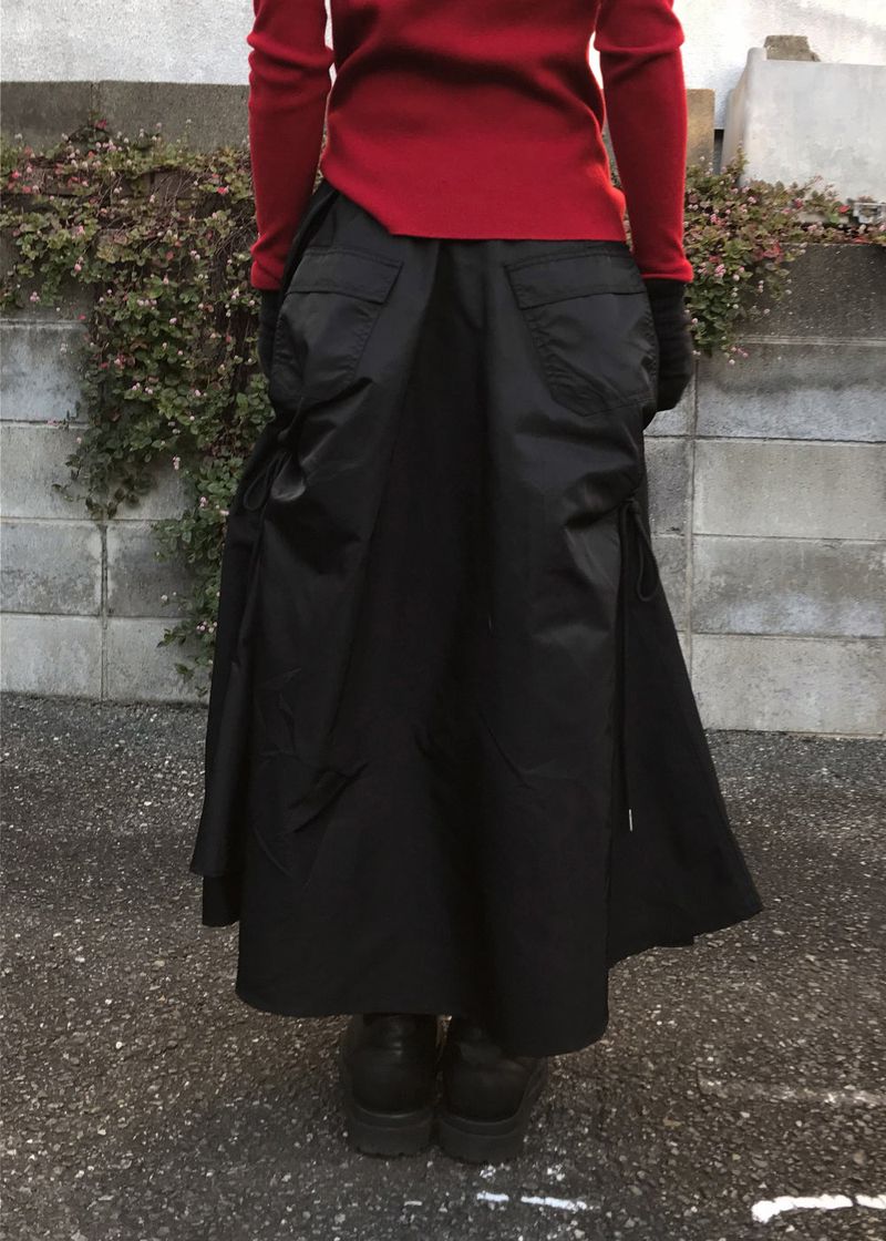  SHIRRING BACK POCKET SKIRT