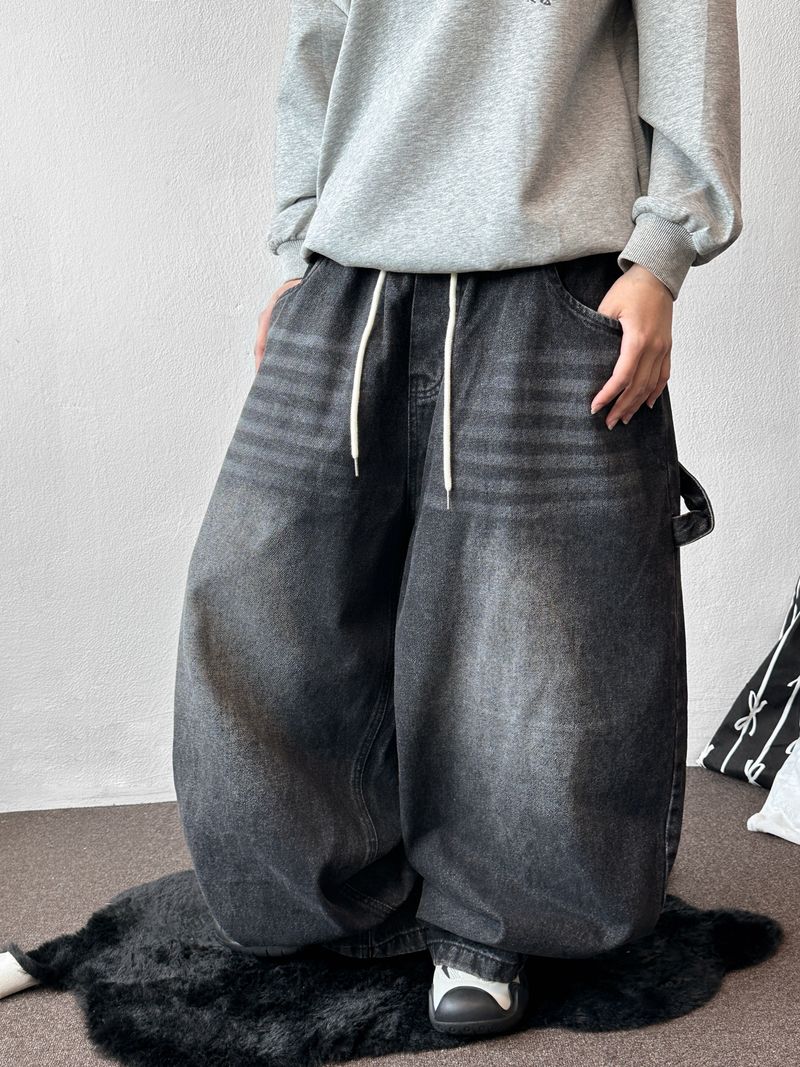 Catch Balloon Carpenter Basic Denim Pants 3color