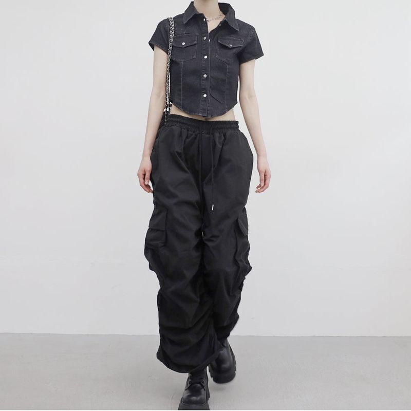Pias denim cropped shirt
