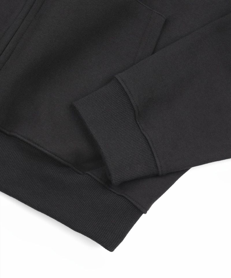 Needle Work Hoodie Zip-Up - Black