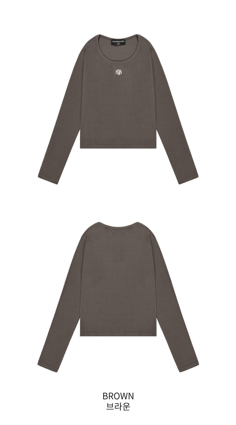 STITCH U-NECK COTTON SPAN LONG SLEEVE