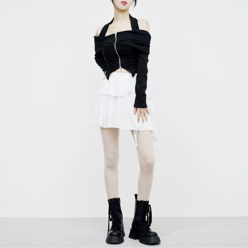 Kehi unbalanced mini skirt