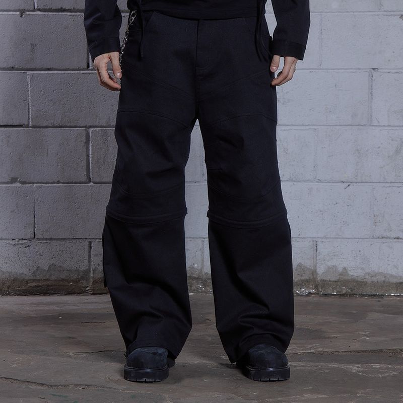 (DUC) 2Way ZipOff Biker Pants Black