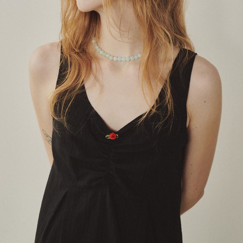 Rose Embroidery Mini One-piece