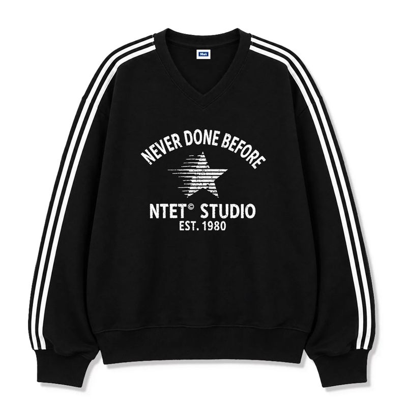 neverstar track v-neck sweatshirt (4color)