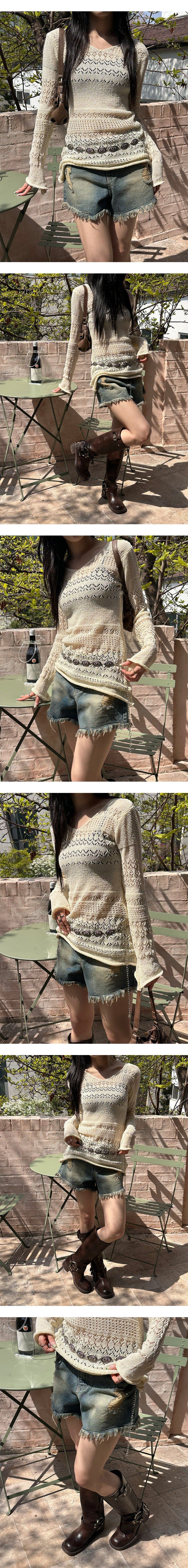 [S/S] Punching knit one piece