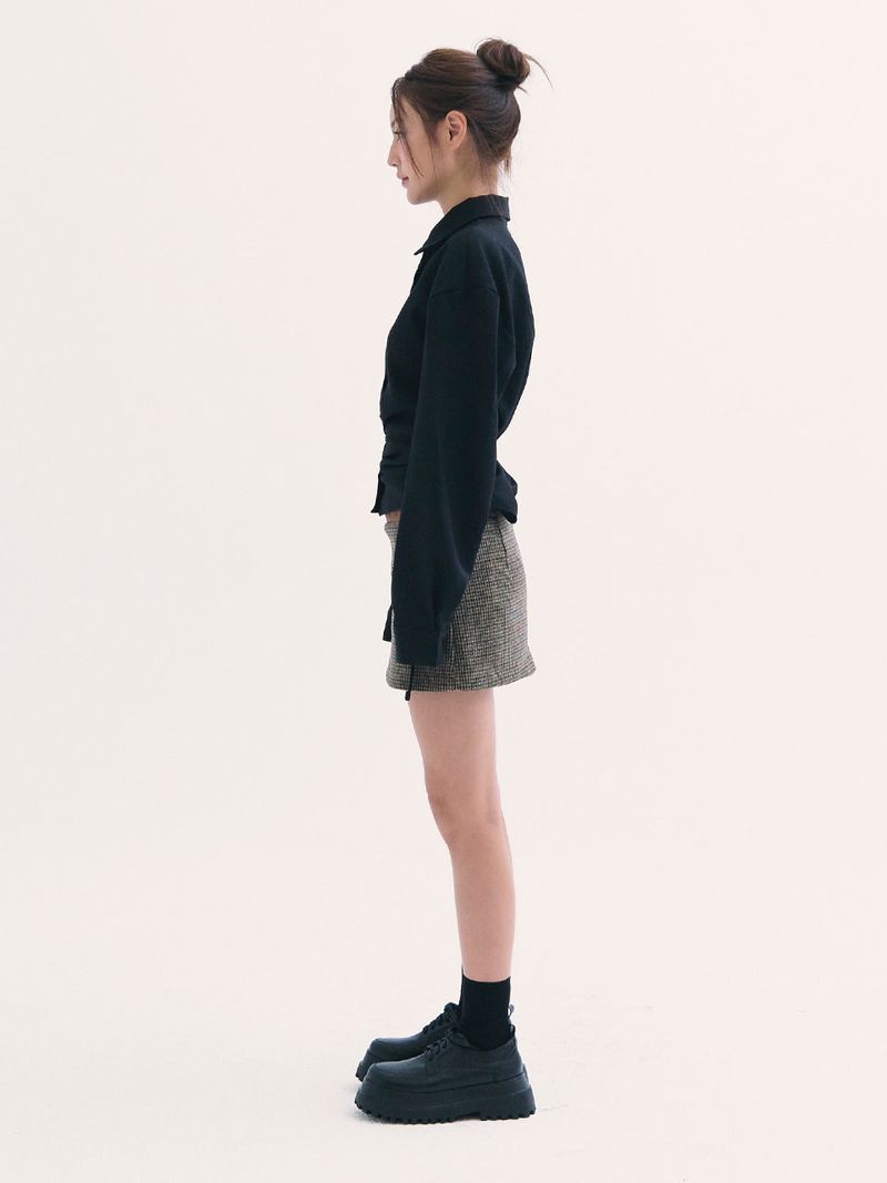 Leona shirring shirts BLACK