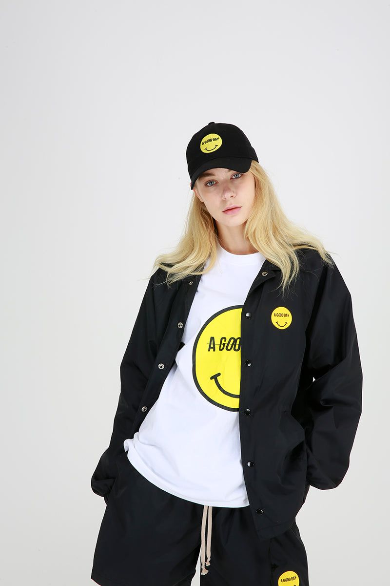 A GOOD DAY(ア グッドデイ)の「SMILE COACH JACKET (BLACK)(Jackets/Outerwear)」