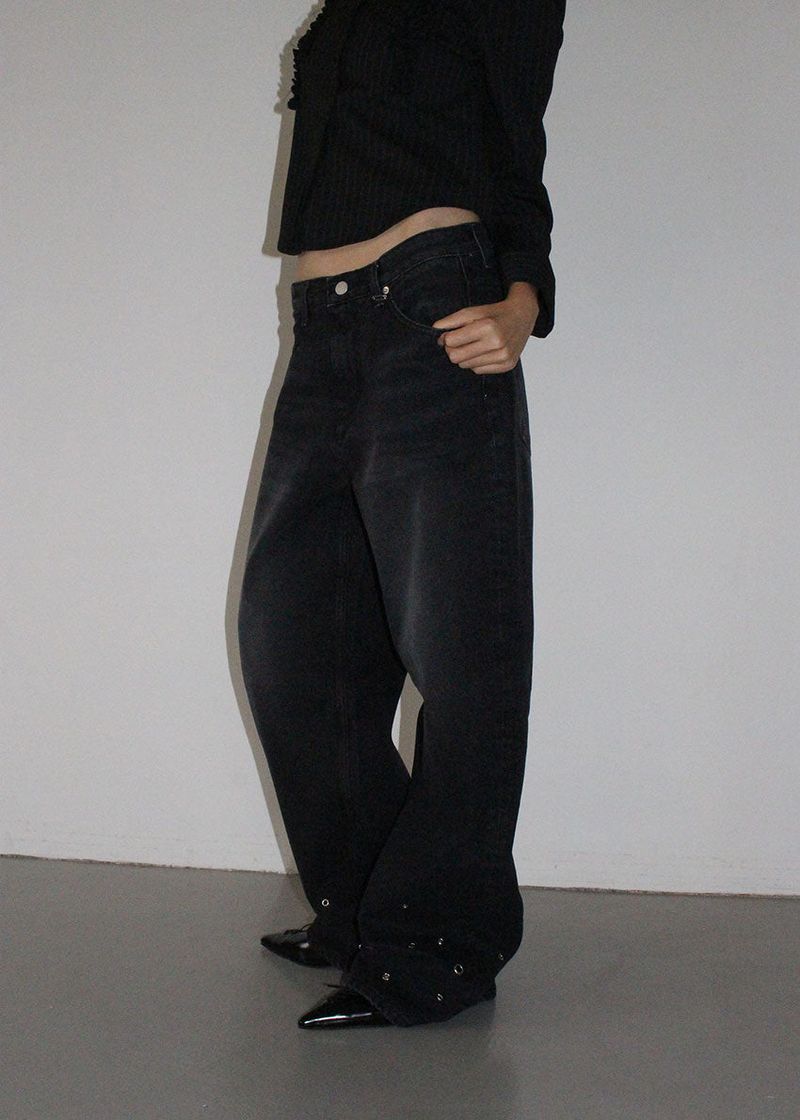 EYELET DENIM PANTS