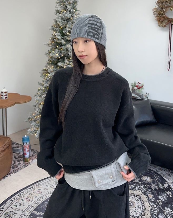 SATIIIZ（サティーズ）の「Fels Layered Crewneck Knit（Tops）」