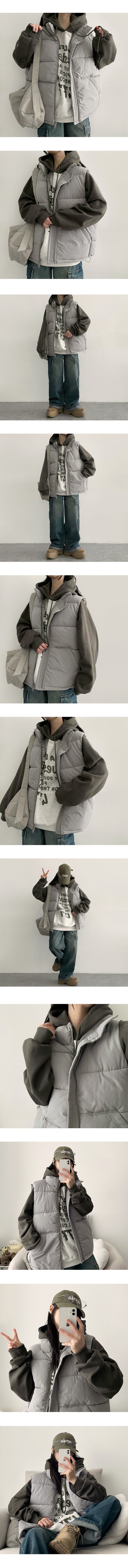 Two-way Basic Boxy Padded Vest