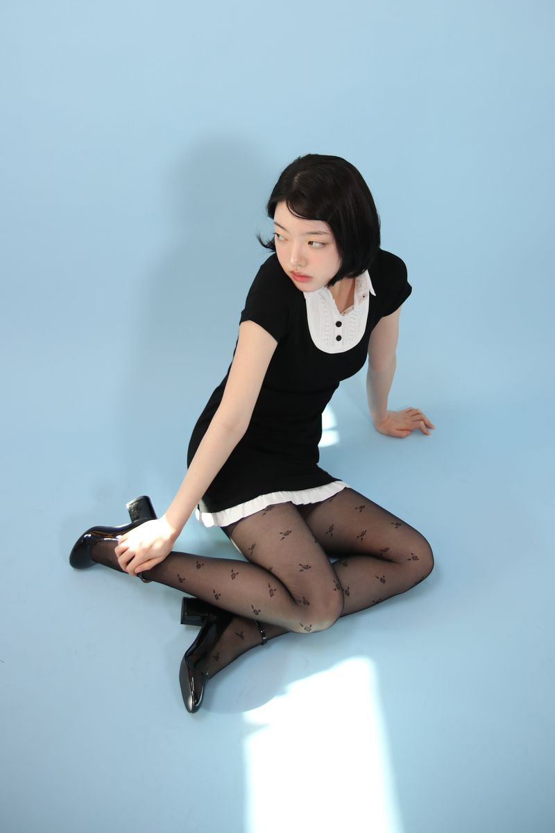 petie rose tights (black)