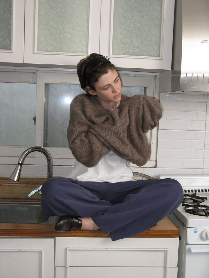 Cozy cable knit_brown