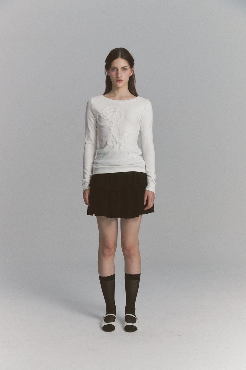 Lace Rose Long Sleeve Ivory