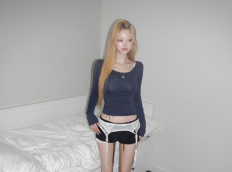 garter drop belt (2 color)