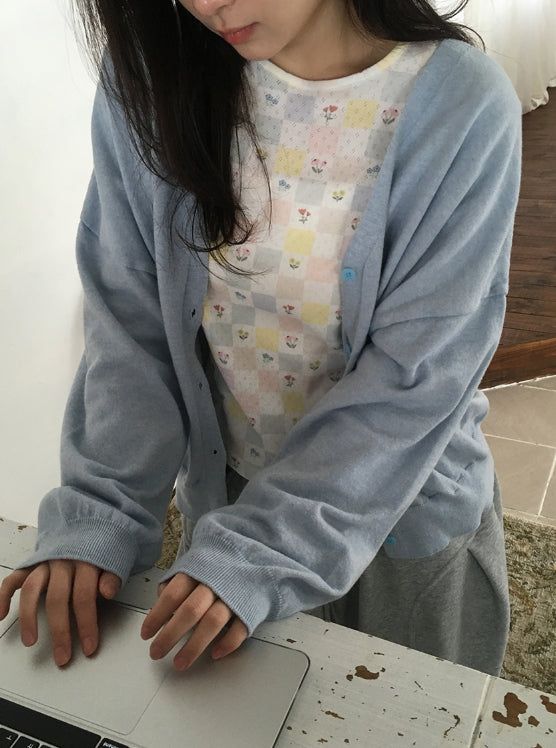 Hideni Flower Patchwork Punching T-shirt